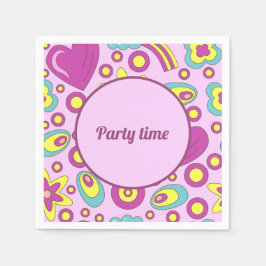 Guardanapo De Papel Padrão de Verão de cor roxa das Vibes, de 70 anos