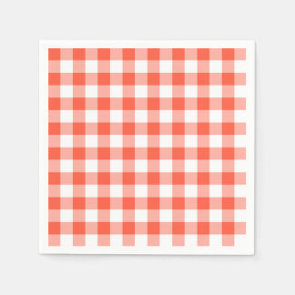 Guardanapo De Papel Padrão De Verificação De Gingham Laranja E Branco