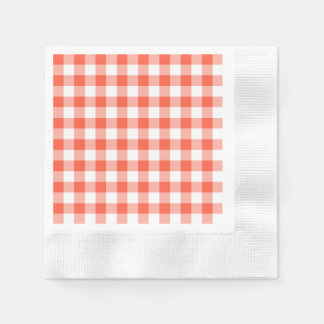 Guardanapo De Papel Padrão De Verificação De Gingham Laranja E Branco