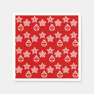 Guardanapo De Papel Padrão de Vetor de Natal em Vermelho