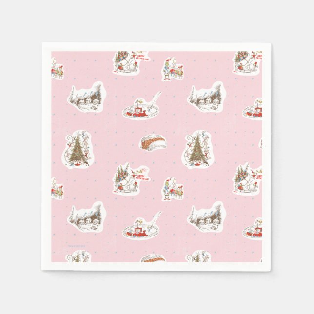 Guardanapo De Papel Padrão de Vigneta de Natal de Whoville (Frente)