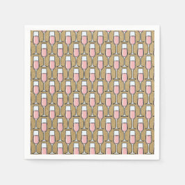 Guardanapo De Papel Padrão de Vinho Rosé Dourado