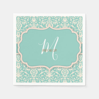 Guardanapo De Papel Padrão de Vintage Blue Floral Watercolor