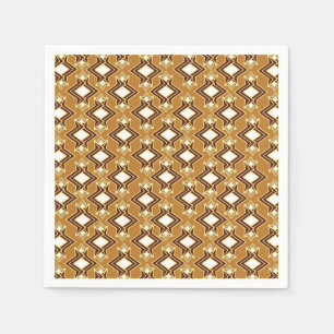 Guardanapo De Papel Padrão de wallpaper Art Deco, Tan e Brown