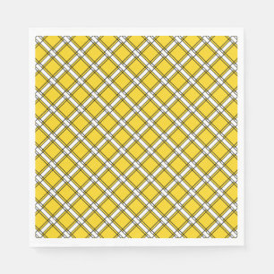 Guardanapo De Papel Padrão de xadrez amarelo e branco
