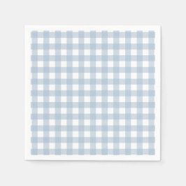 Guardanapo De Papel Padrão de Xadrez de Gingham Azul Minimalista