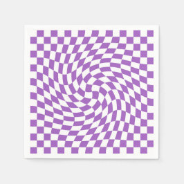 Guardanapo De Papel Padrão de xadrez xadrezado roxo e branco 