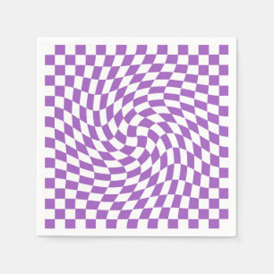 Guardanapo De Papel Padrão de xadrez xadrezado roxo e branco