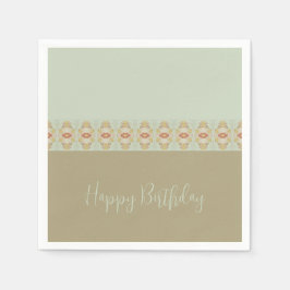 Guardanapo De Papel Padrão Decorativo Acento Teal E Marrom