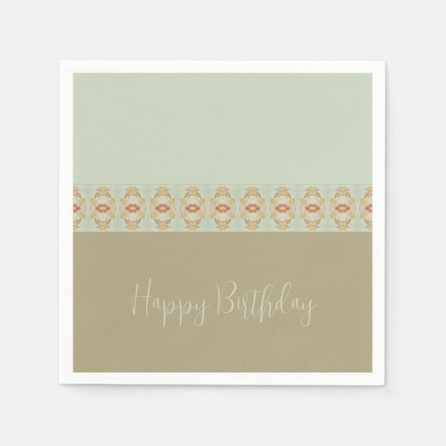 Guardanapo De Papel Padrão Decorativo Acento Teal E Marrom (Frente)