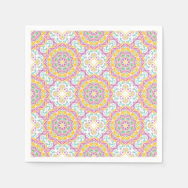 Guardanapo De Papel Padrão do Azulejo Mandala (Frente)