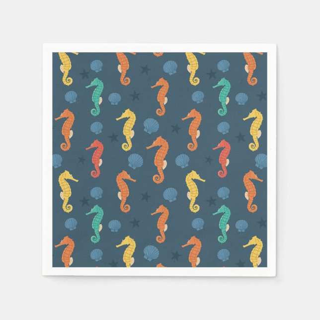 Guardanapo De Papel Padrão do cavalo marinho (Frente)