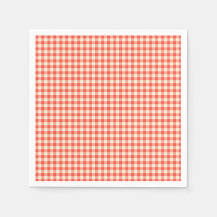 Guardanapo De Papel Padrão do Quadro de Verificação Vermelho Trendy