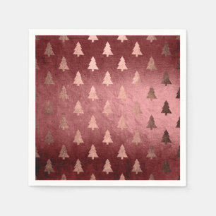 Guardanapo De Papel Padrão elegante de árvore de Natal de ouro rosa