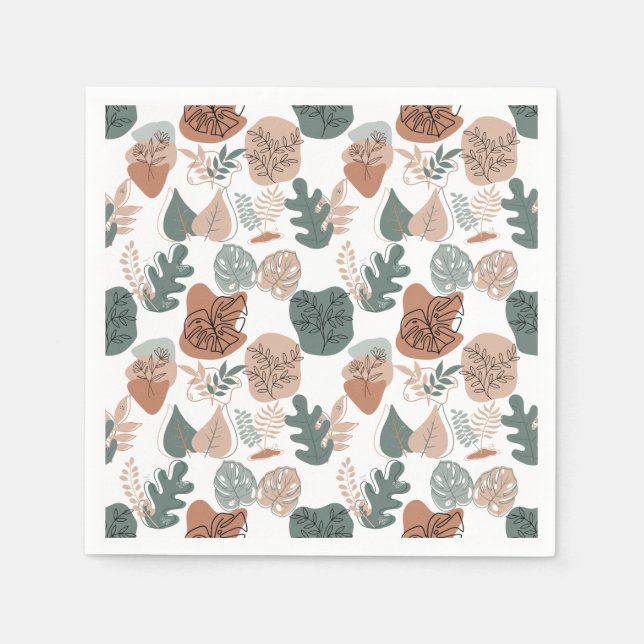 Guardanapo De Papel Padrão estético BOHO A12x4.branco (Frente)