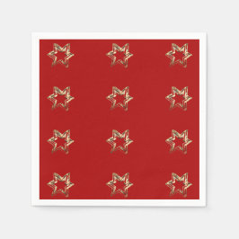 Guardanapo De Papel Padrão estrelado elegante Vermelho moderno e Doura