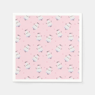 Guardanapo De Papel Padrão fantasma bonito em segundo plano rosa