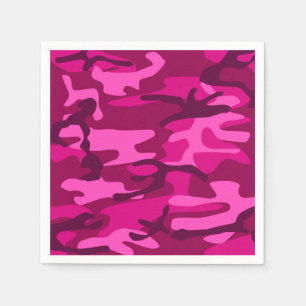 Guardanapo De Papel Padrão feminino da Camuflagem Fuchsia Camo, rosa