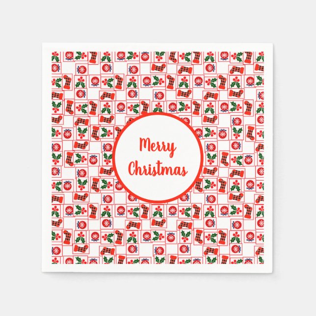 Guardanapo De Papel Padrão festivo de Natal (Frente)