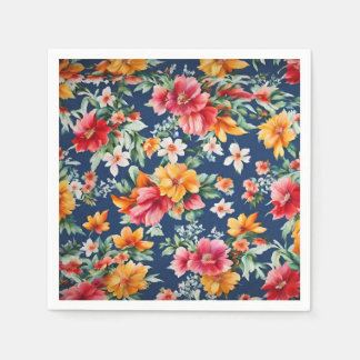 Guardanapo De Papel Padrão Floral Amarelo de Verão