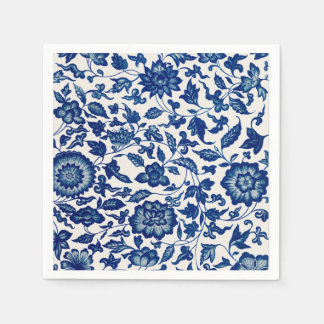 Guardanapo De Papel Padrão Floral Azul – Papel Elegante para Festa de