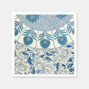 Guardanapo De Papel Padrão floral azul Vintage