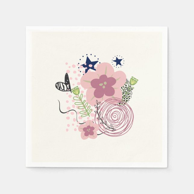 Guardanapo De Papel Padrão Floral Bonito (Frente)