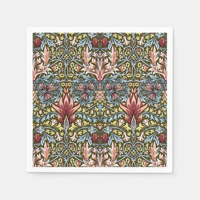 Guardanapo De Papel Padrão Floral Cabeça de Cobra de William Morris (Frente)