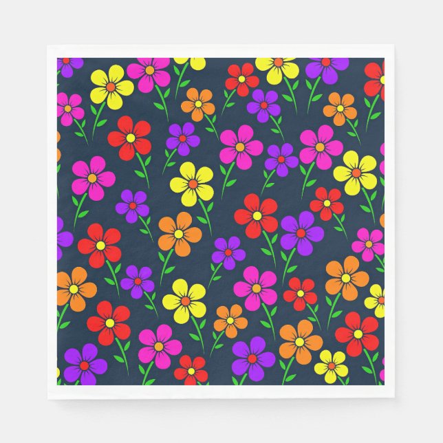 Guardanapo De Papel Padrão Floral Colorido (Frente)