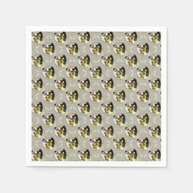 Guardanapo De Papel Padrão Floral de Arte Moderna - Vibrante e Harmoni (Frente)