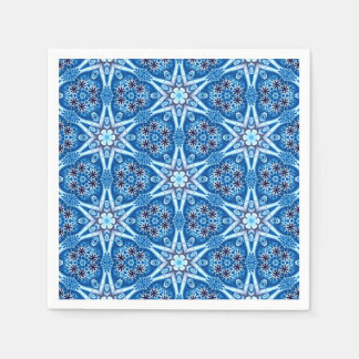 Guardanapo De Papel Padrão floral de neve azul