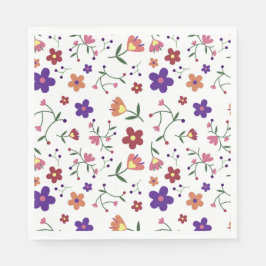 Guardanapo De Papel Padrão Floral Desenhado À Mão