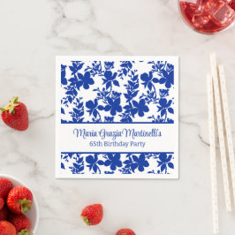 Guardanapo De Papel Padrão Floral do Azure Personalizado Chic