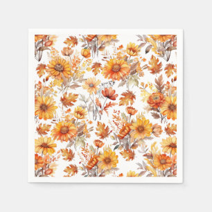 Guardanapo De Papel Padrão Floral do outono B01