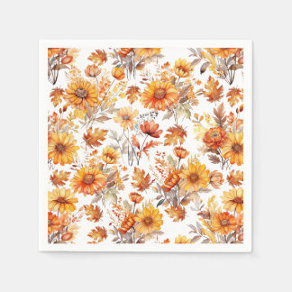Guardanapo De Papel Padrão Floral do outono B01