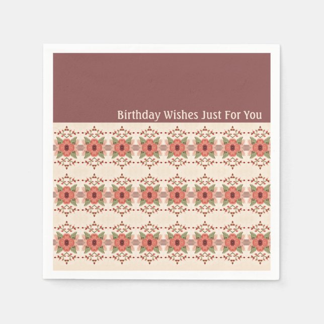 Guardanapo De Papel Padrão Floral Elegante (Frente)