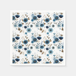 Guardanapo De Papel Padrão Floral Elegante das Flores de Mola Azul