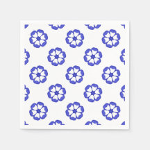 Padrão Floral Redondo Azul
