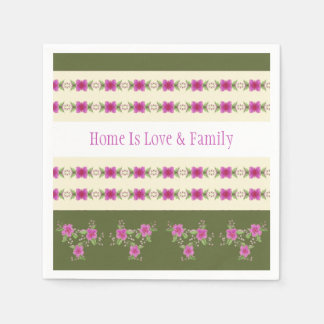 Guardanapo De Papel Padrão Floral Rosa