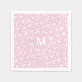 Guardanapo De Papel Padrão Floral Rosa e Branco