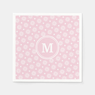 Guardanapo De Papel Padrão Floral Rosa e Branco