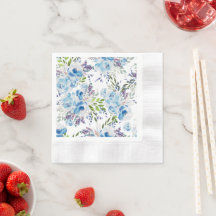 Padrão Floral Sem Costura de Aquarela Azul