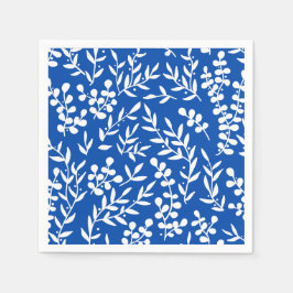 Guardanapo De Papel Padrão floral simples do fazendeiro em azul