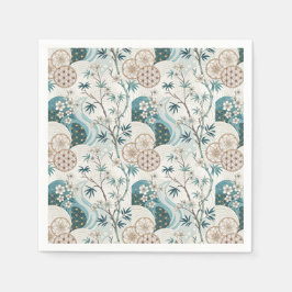 Guardanapo De Papel Padrão Floral Tradicional de Bambu Japonês