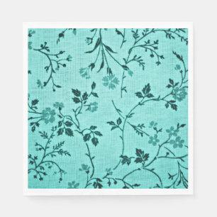 Guardanapo De Papel Padrão floral turquesa