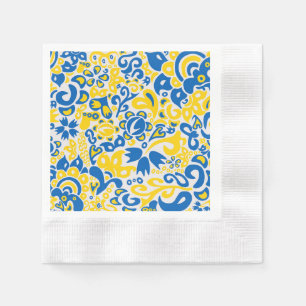 Guardanapo De Papel Padrão Folclore com cores de bandeira ucraniana