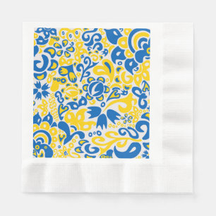 Guardanapo De Papel Padrão Folclore com cores de bandeira ucraniana