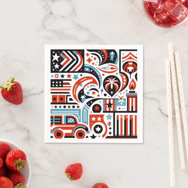 Guardanapo De Papel Padrão Generativo de 4 de Julho (Insitu)