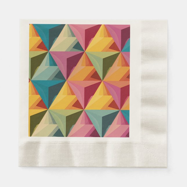 Guardanapo De Papel Padrão Geométrico de Triângulo Ousado (Frente)