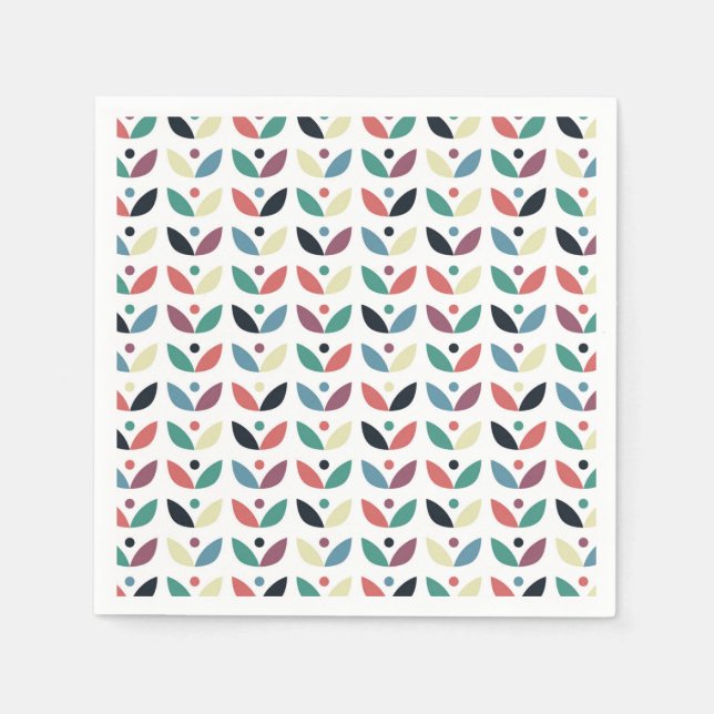 Guardanapo De Papel Padrão Geométrico Folk Art (Frente)